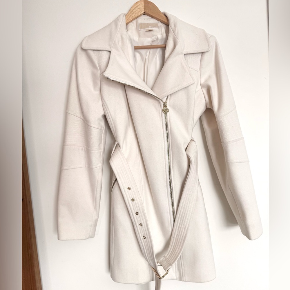 Michael Kors Cream Belted Trench Coat - Picture 8 of 8